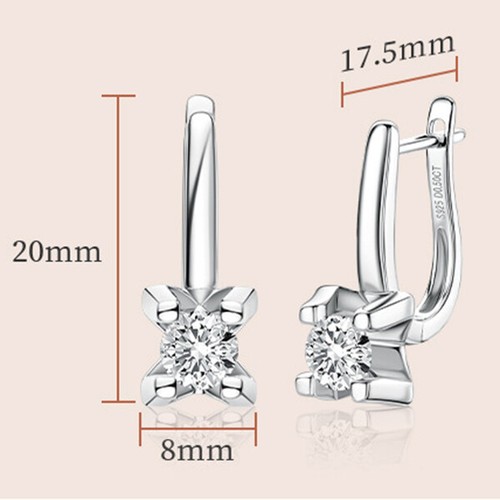 1ct/pair Moissanite Diamond Hoop Earrings 925 Sterling Silver Fine Jewelry  