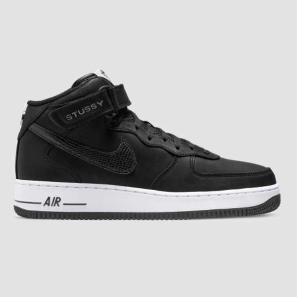 

Черные кроссовки Nike Air Force 1 07 Mid X Stussy SP QS — DJ7840 001 Expeditedship, Черный, Nike Air Force 1 '07 Mid X Stussy SP QS