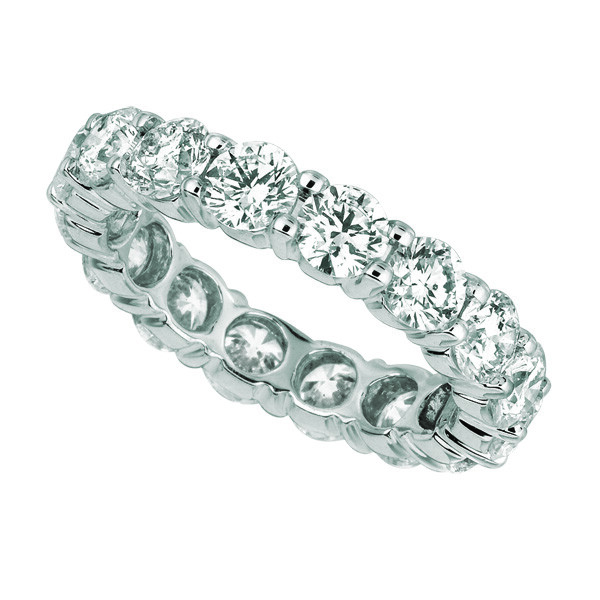 Pre-owned Morris 4.00 Carat Natural Diamond Eternity Band Ring Si 18k White Gold 16 Stones