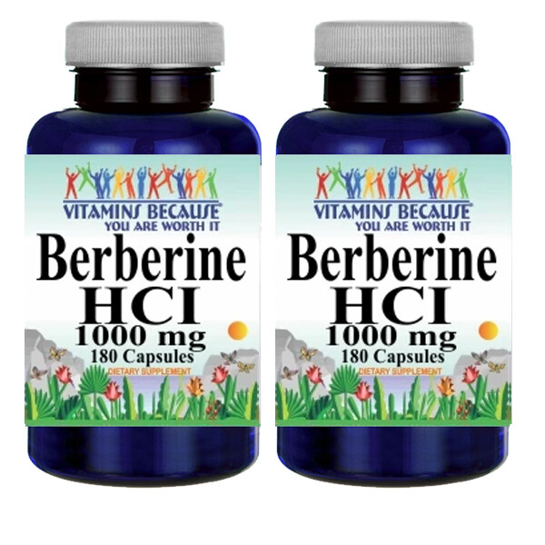 Берберин гидрохлорид 1000 мг 2x180 капсул (Berberis Aristata) от витаминов, потому что