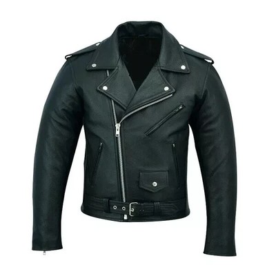 New Handmade Men's Genuine Black Leather Brand Perfect Motorcycle Biker Jacket