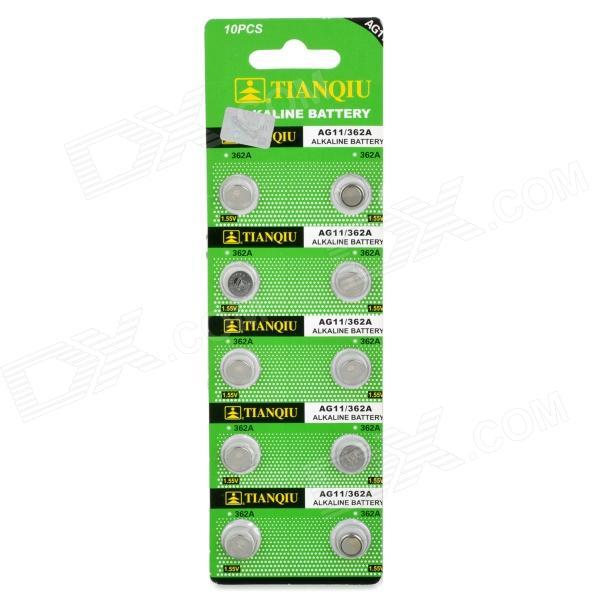 Confezione 10 Batteria Pila AG11 362A Bottone Tonda Alcalina 1.55V hsb
