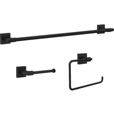 Franklin Brass MAX63-MB-R 3-Piece Bathroom Hardware Set, Matte Black