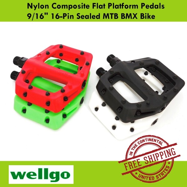 Wellgo Nylon Composite Flat Platform Pedals 9/16
