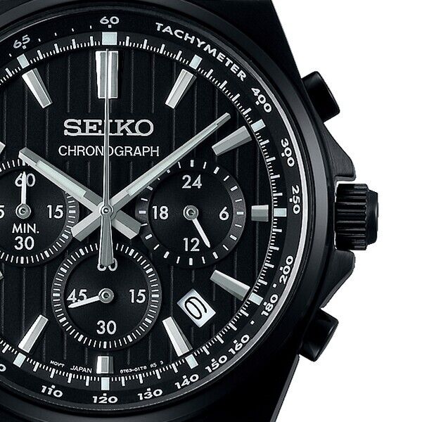 Pre-owned Seiko Selection S Series 8t Chrono Sbtr037 Men's Watch Quartz Chronograph Black