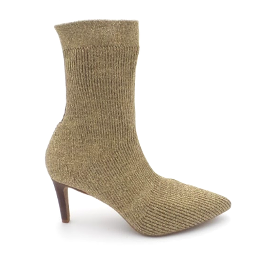 Vince Camuto Pull On Sock Boots Roreeta Bronze Glitsy