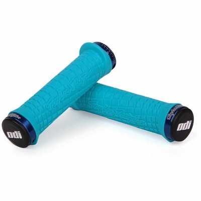 ODI Troy Lee Designs MTB Lock On Grips 130mm - Aqua / Blue