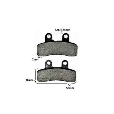 Disc Brake Pads 58x20x7 Holes c/c=24mm - 815336 Replacement