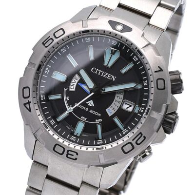 Pre-owned Citizen Promaster Marine Eco-drive As7141-60e Black Solar Men's Watch In Box