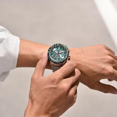 Pre-owned Citizen Cb5004-59w Promaster Eco-drive Radio-controlled Direct Flight Sky