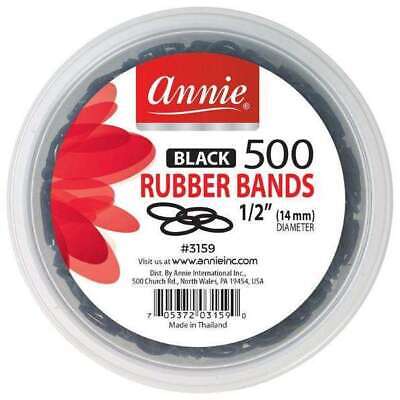 Annie #3159 Rubber Bands 500Ct Black 1/2''