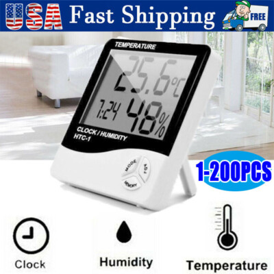 Thermometer Indoor Digital LCD Hygrometer Temperature Humidity Meter Alarm Clock