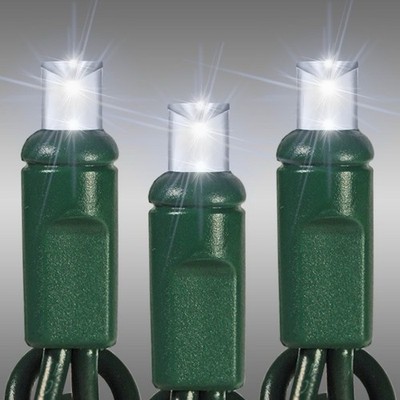 Christmas Light Co LED Mini Light - 24ft 70 LEDs - Pure White - Green Wire