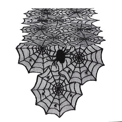 Spider Web Lace Halloween Table Runner