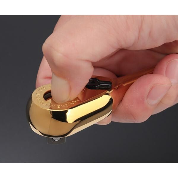 KTC NEPROS 9.5sq iP RATCHET HANDLE NBR390GL 3/8 Gold 7.08in 0.6lb Kyoto Tool