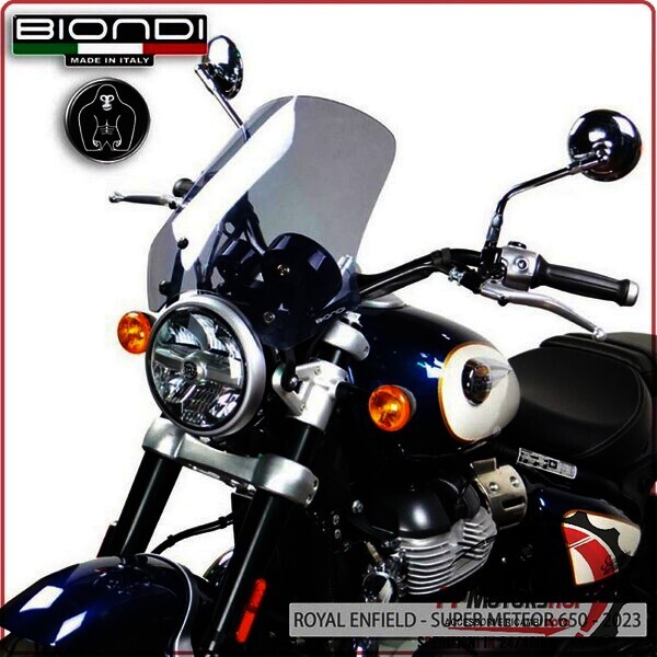CUPOLINO PARABREZZA MOTO PER ROYAL ENFIELD METEOR 350 2021> TOURING FUME CHIARO