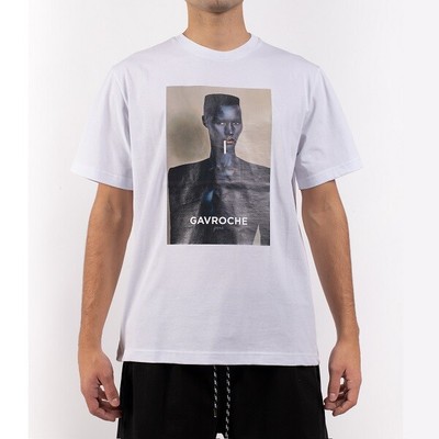 

GAVROCHE PARIS Мужские белые с принтом Grace Jones U863 - Сделано в Италии, Multicoloured