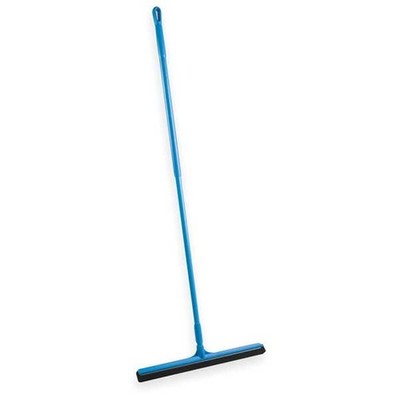 28 in Floor Squeegee Blue Polypropylene Frame Double Foam Rubber Blade Handle