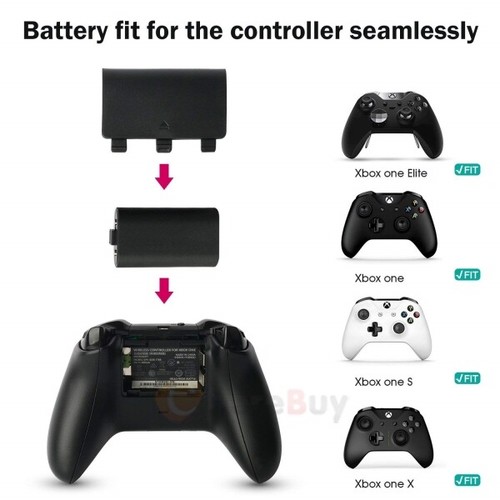 For Xbox One X S Play and Charge Kit Rechargeable Battery Pack & Charging Cable