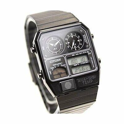 Pre-owned Citizen Ana-digi Temp Reprint Model Watch Black Jg2105-93e From Japan F/s