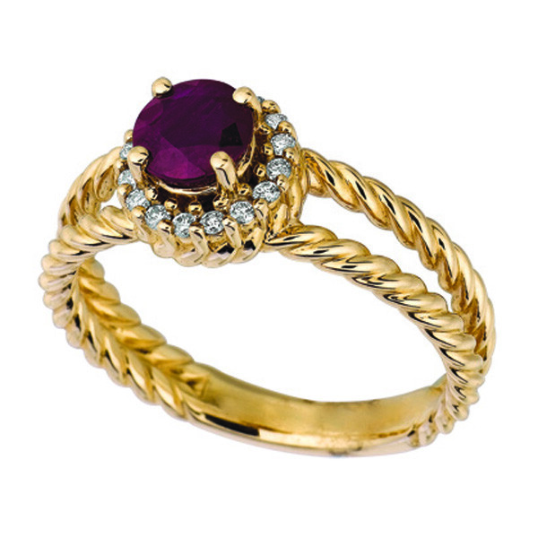 Pre-owned Morris 1.00 Carat Natural Ruby & Diamond Ring 14k White Gold In Red