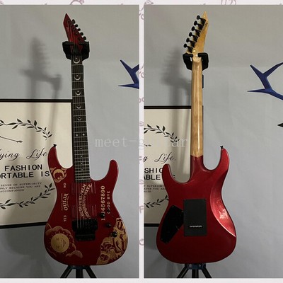 Factory Custom Metallic Red Ouija KH Electric Guitar Moon & Star Black FR Bridge