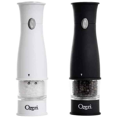 Ozeri Artesio Adjustable Push Button Electric Salt Pepper Grinder Set, BPA-Free