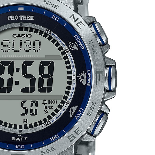 Pre-owned Casio Pro Trek Prw-31yt-7jf Solar Atomic Radio Titanium Band Digital Watch Men
