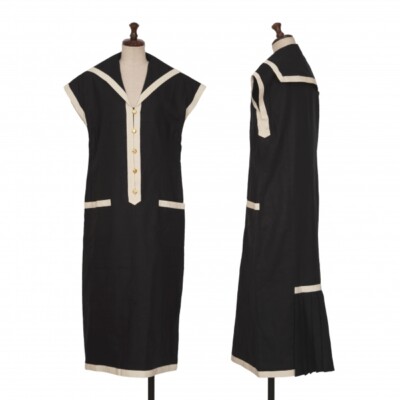 CHANEL Sailor Collar Dress Size S-M(K-133808) | eBay