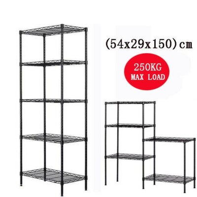 Five-Tiers Shelf Changeable Storage Utility Shelving Kitchen Organizer Wire Rack