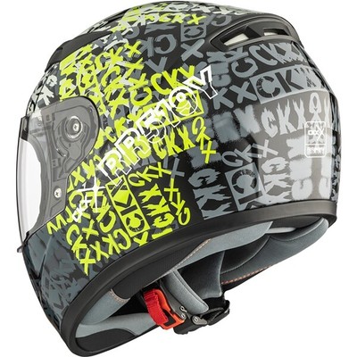CKX Kids Scrawl Gray/Glossy Lime On-Road RR519Y Child Full-Face Helmet, Summer