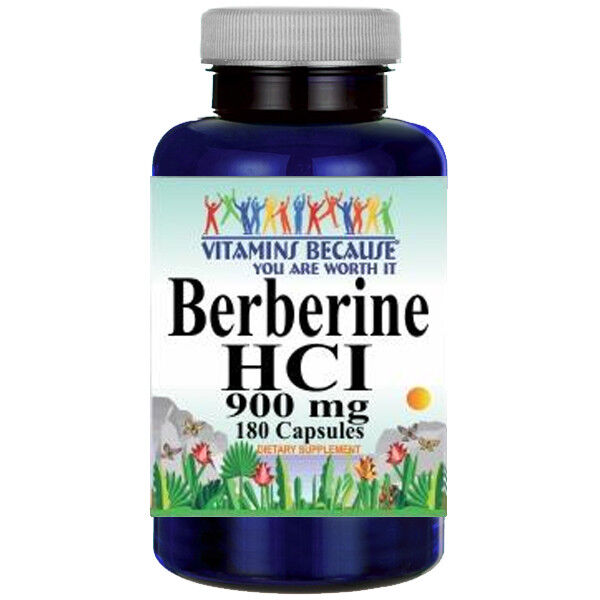 Berberine HCI 1000mg 180caps (Berberis Aristata) Vitamins Because