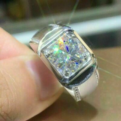 925 Silver Women Rings Jewelry Cubic Zirconia Wedding Engagement Gifts Size 6-10