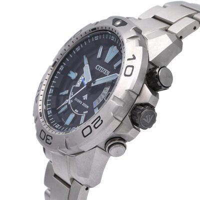 Pre-owned Citizen Promaster Marine Eco-drive As7141-60e Black Solar Men's Watch In Box