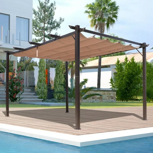 Patio Pergola Gazebo Steel Canopy Porch Shelter 10 X 10 Metal