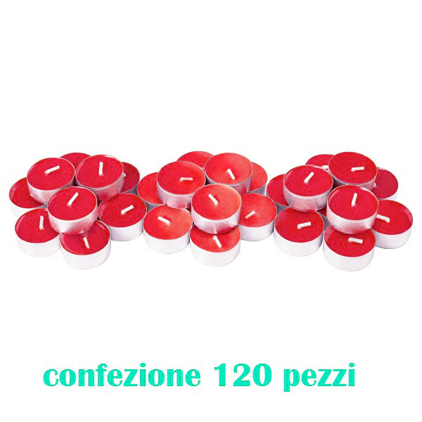 Set 120 Pezzi Candele Rosse Profumate Fragranza Fragola Tealight Lumini dfh