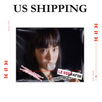 *US SHIPPING LE SSERAFIM [UNFORGIVEN] 1st Album WEVERSE Ver. [B Ver] Card+Poster