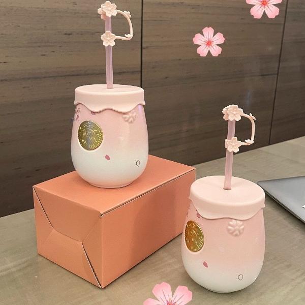 Mellifluous Pink Starbucks New Ceramic Cherry Blossom Cup Cu