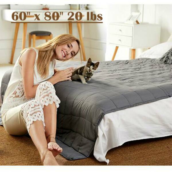 Weighted Blanket Deep Sleep 80''x60'' Full Queen Size Reduce insomnia 20lbs NST