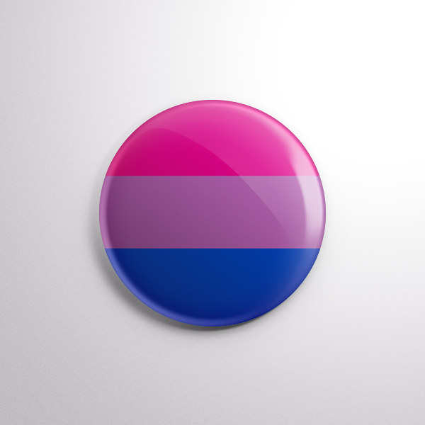 LGBTQ+ BISEXUAL PRIDE - Pin Badge Button -  25mm 1 INCH - Lesbian Gay Bisexual