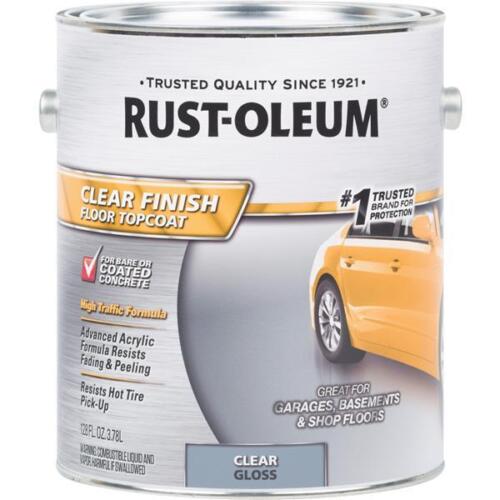Rust-Oleum 1 Gal Clear Gloss Finish Topcoat Garage Floor Coating 320202