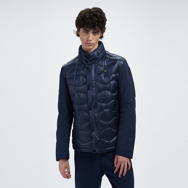 

Мужская стеганая куртка Blauer из нейлона и неопрена Russell 20WBLUC08106 Bimaterial A, Синий