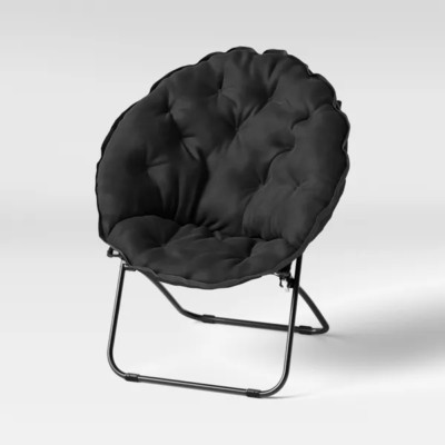 Room Essentials Portable and Foldable Dining Chair, 225 lbs, Black