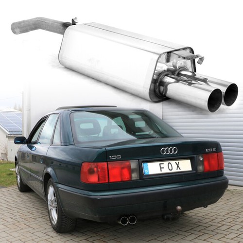 Fox Sportauspuff Endschalldämpfer Audi 100 A6 Typ C4 2x76mm uneingerollt