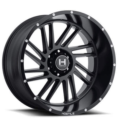 (4) 20x12 Hostile Wheels H110 Stryker Asphalt (Satin Black) Off Road(B5)