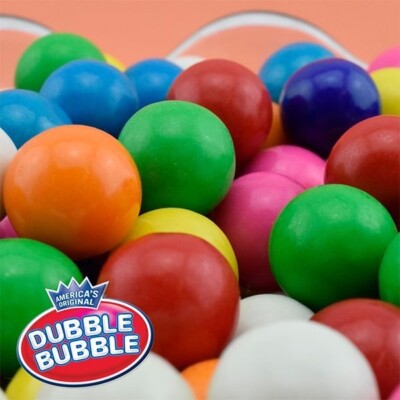 Dubble Bubble 1'' Inch/ 24mm Gumballs Assorted Flavors (5LB/ 285ct) Bulk 5 Pound