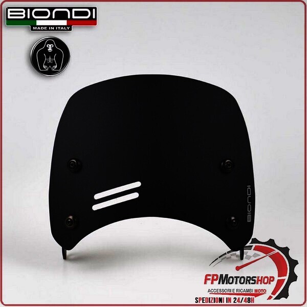 CUPOLINO PARABREZZA MOTO PER ROYAL ENFIELD SCRAM 411 2022> NERO SATINATO BIONDI