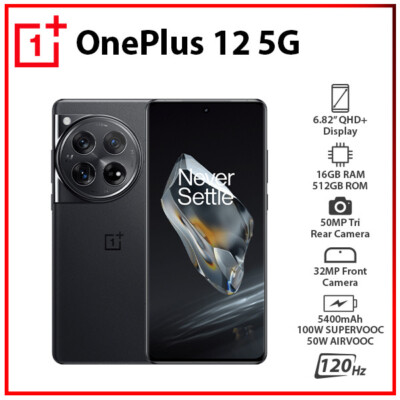 (New) OnePlus 12 5G 16GB+512GB BLACK Dual SIM Global Ver. Android Cell Phone