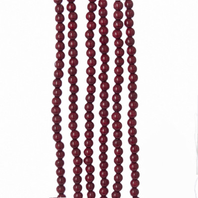 KURT ADLER 9' x 14MM WOOD BEAD BURGUNDY GARLAND CHRISTMAS GARLAND TN0066