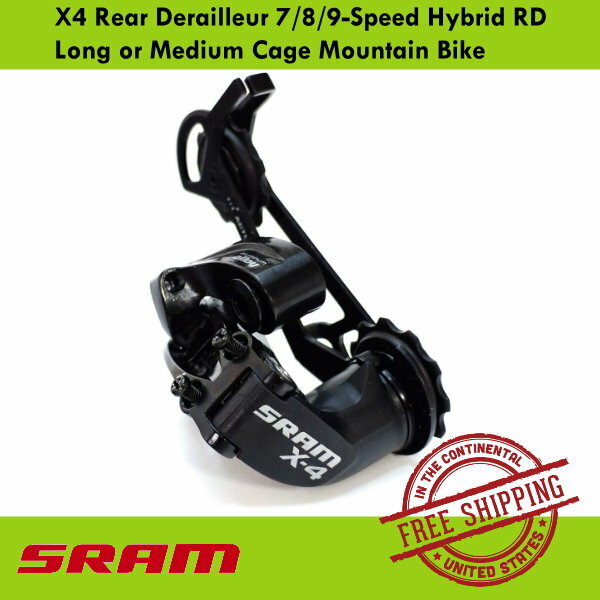 SRAM X4 Rear Derailleur 7/8/9-Speed Hybrid RD Long or Medium